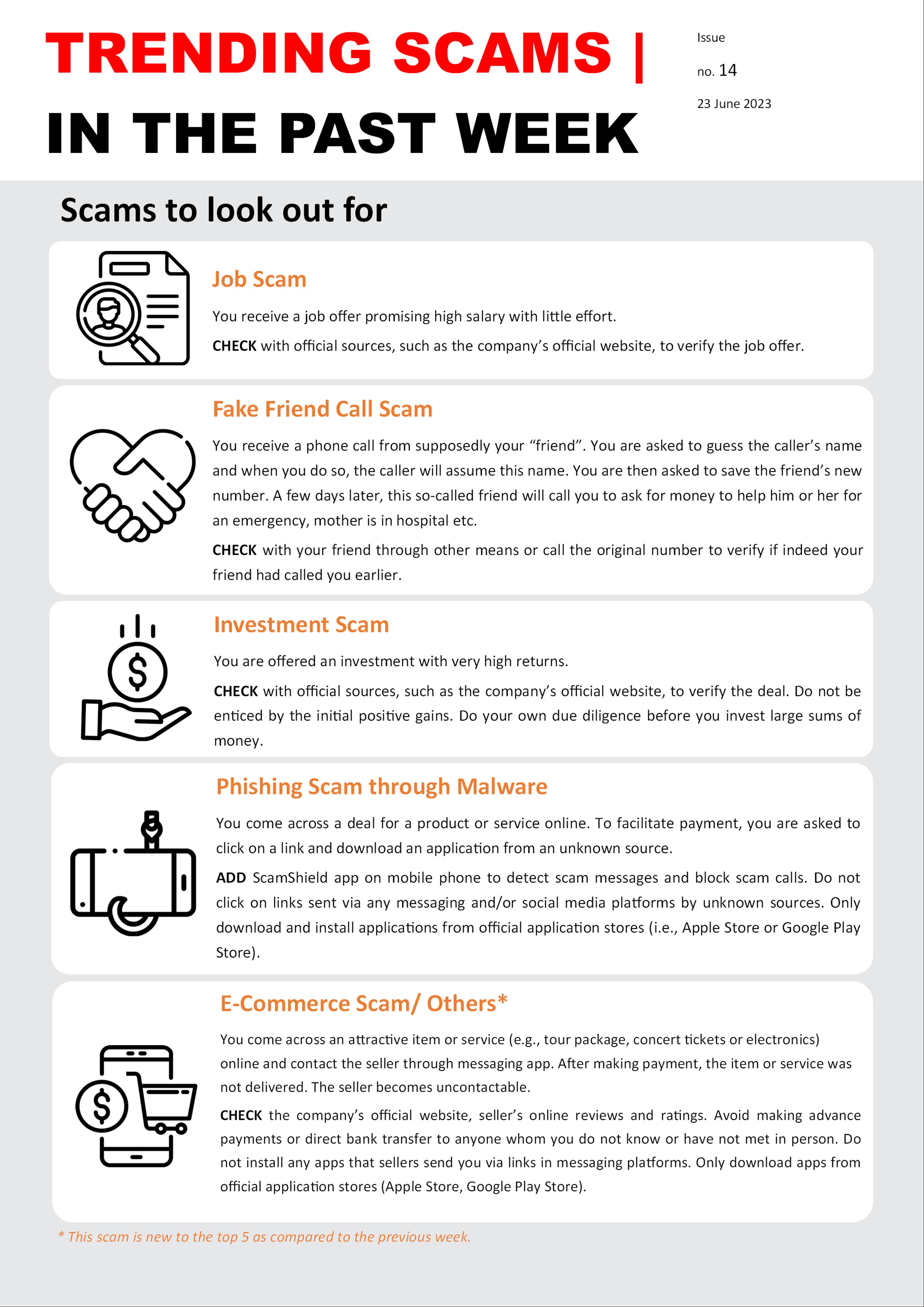 Weekly Bulletin Issue 14 - Scams to look out for