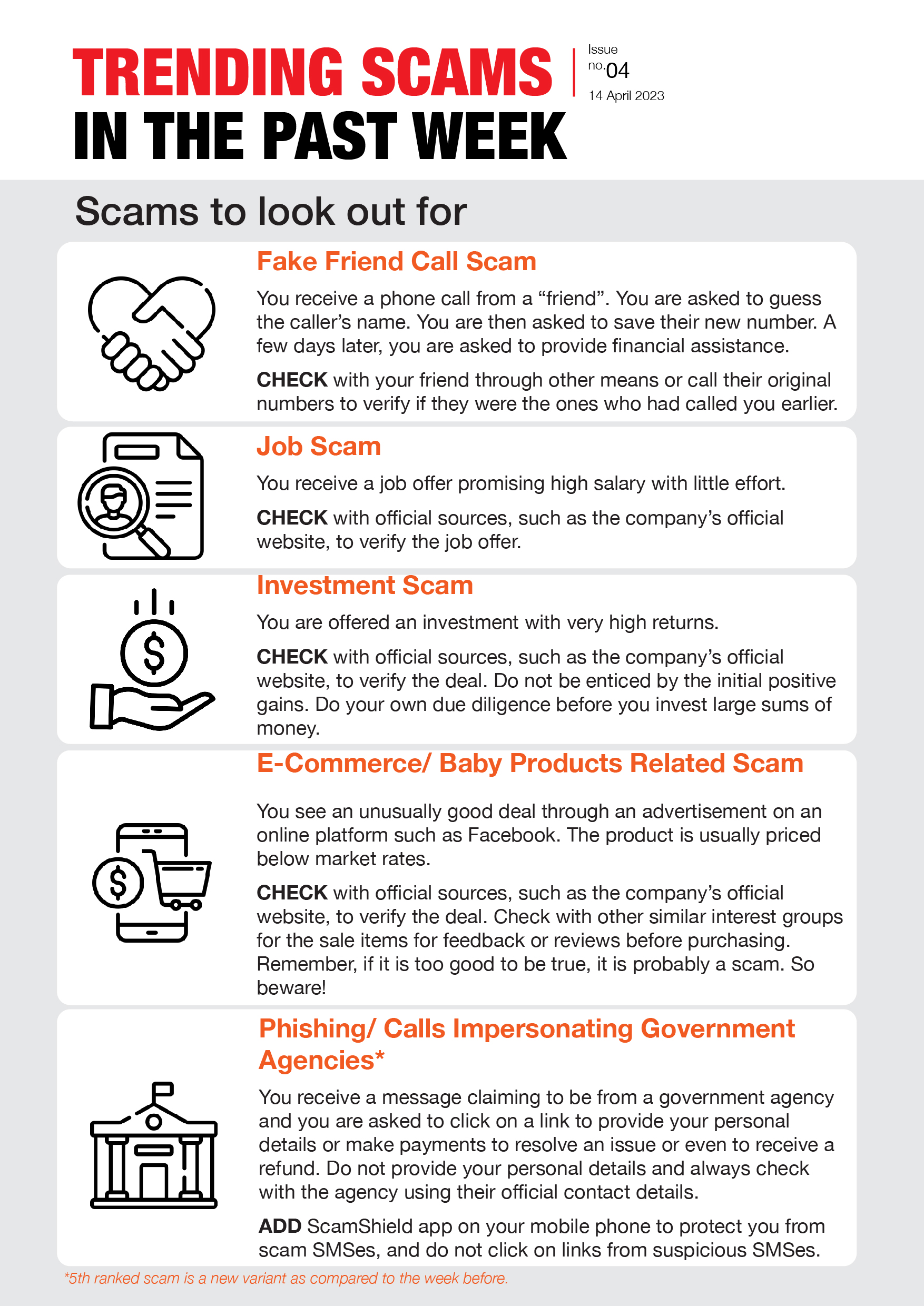 Weekly Bulletin Issue 4 - Scams to look out for