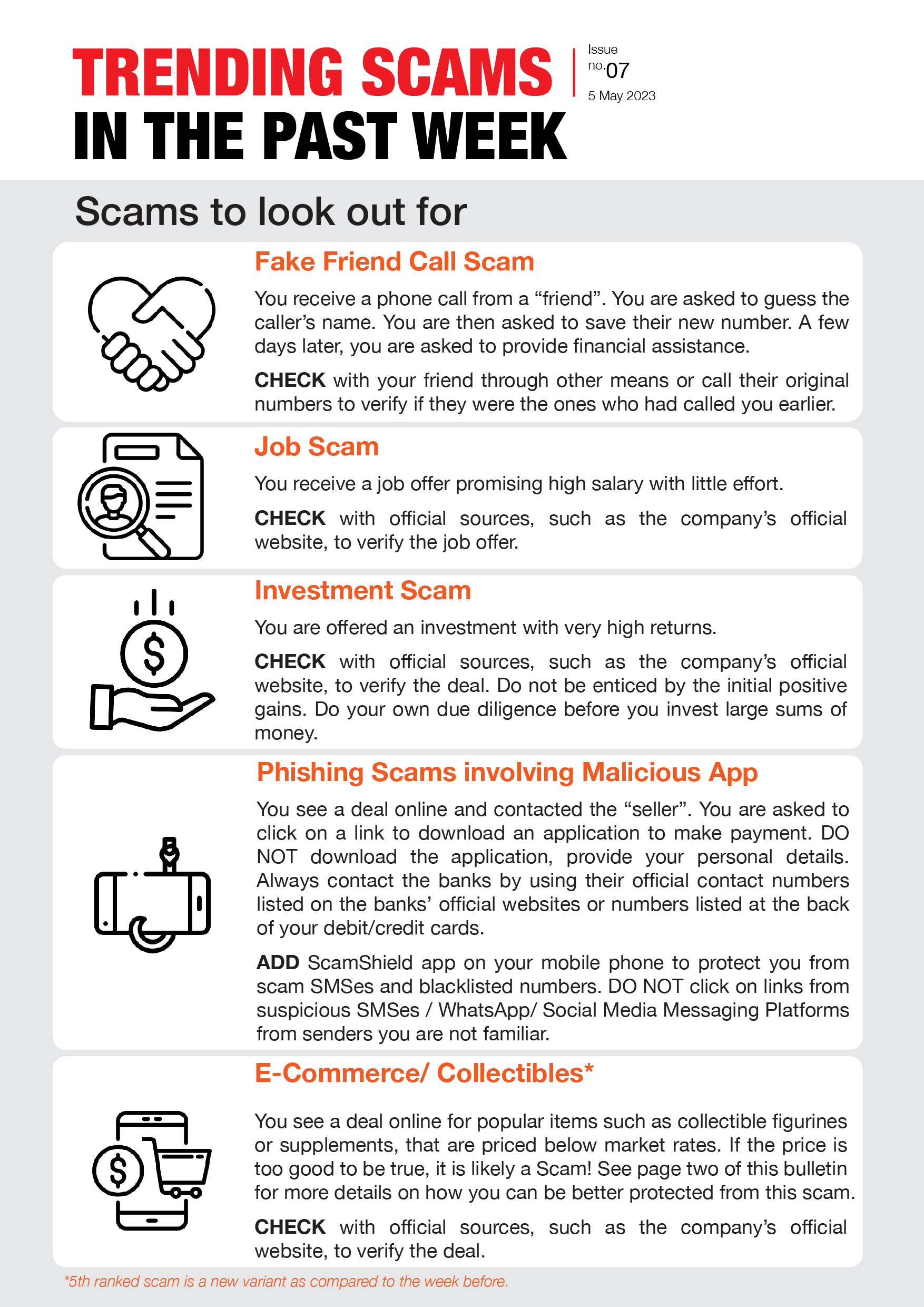 Weekly Bulletin Issue 7 - Scams to look out for