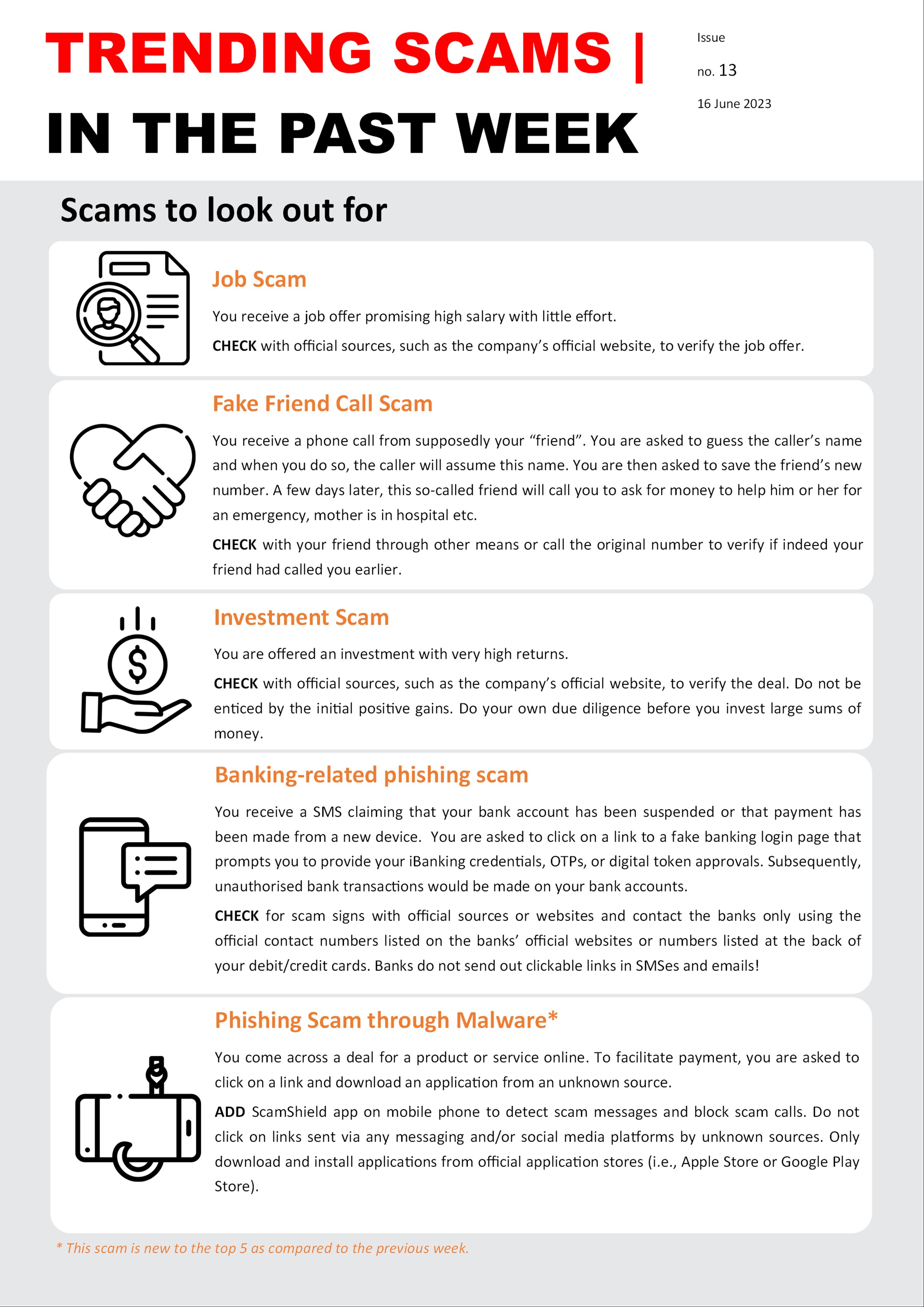 Weekly Bulletin Issue 13 - Scams to look out for