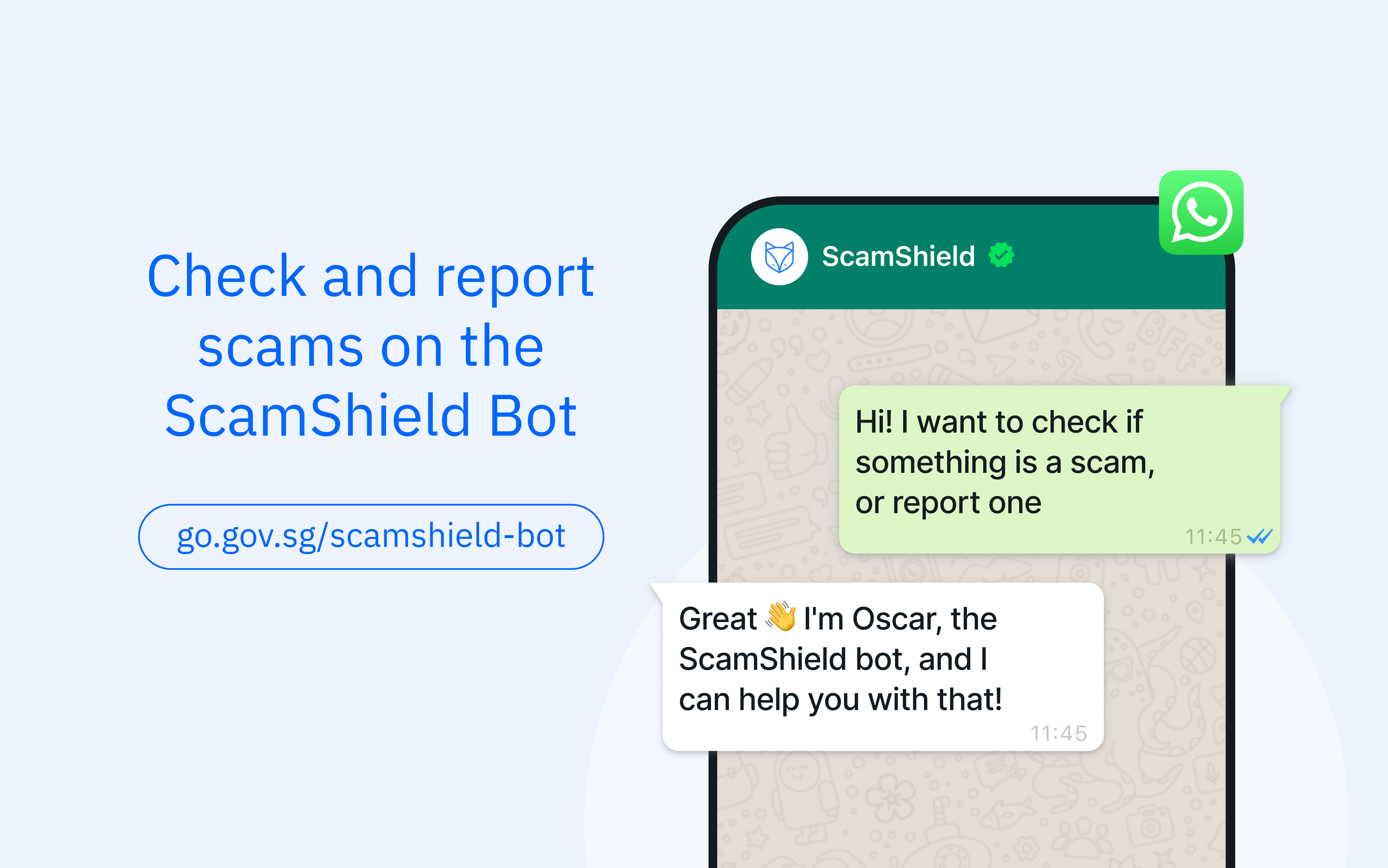 <ScamShield Bot on WhatsApp>